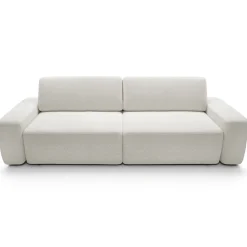 Divano letto 3 posti 257x105cm tessuto bianco Cozyfy