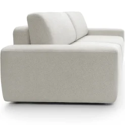 Divano letto 3 posti 257x105cm tessuto bianco Cozyfy