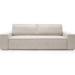 Divano letto 3 posti 257x106cm velluto a coste beige Snuggle
