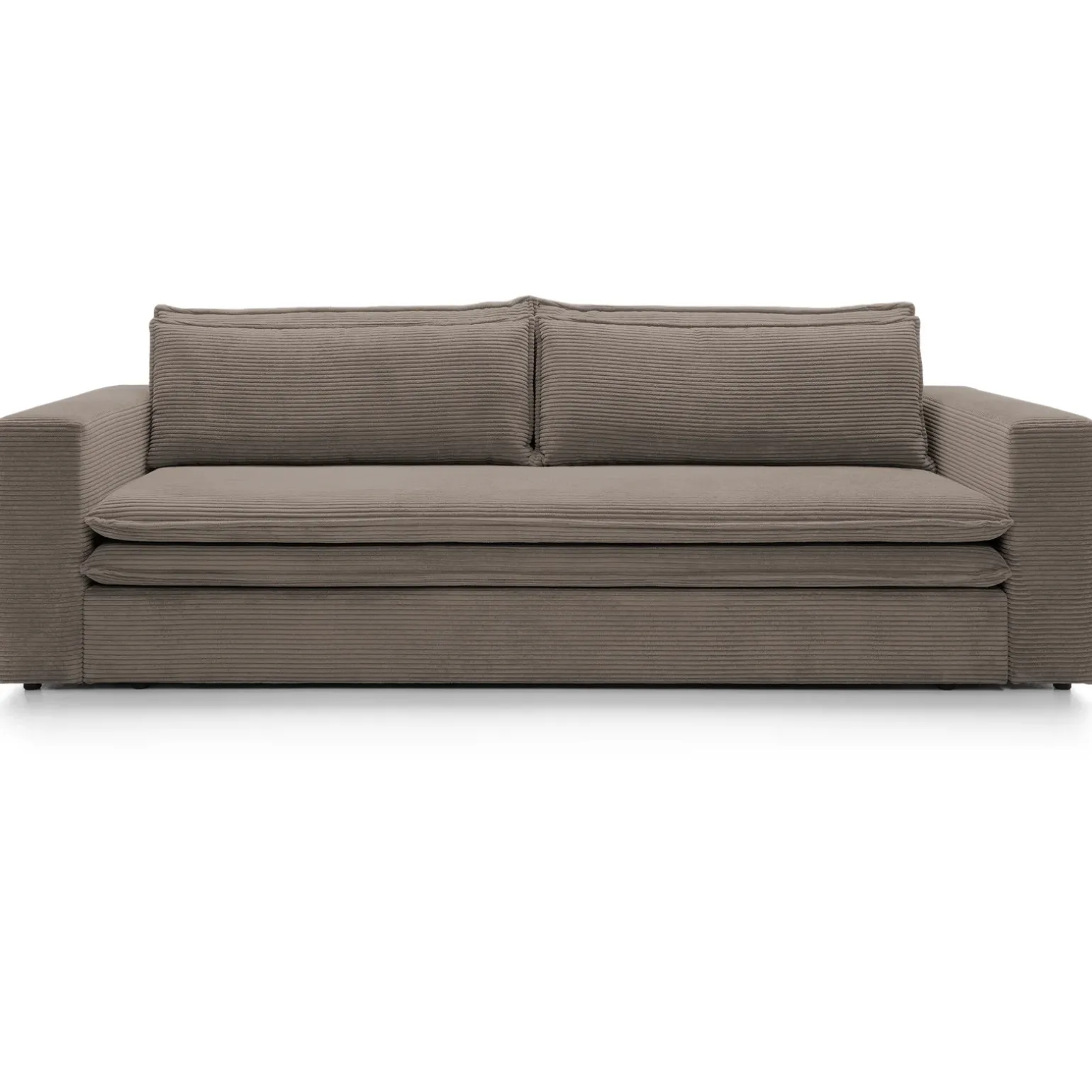 Divano letto 3 posti 244x95cm velluto a coste marrone Restful