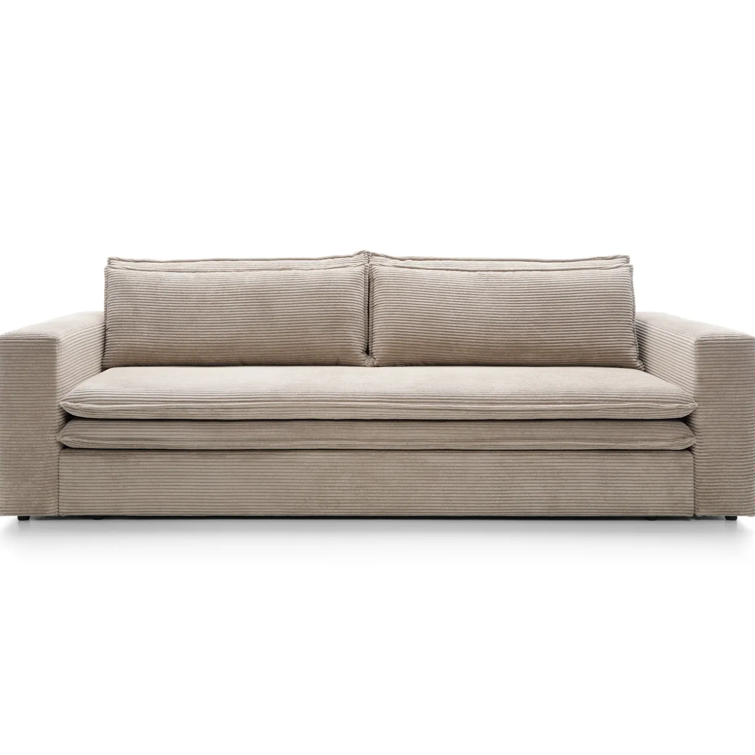 Divano letto 3 posti 244x95cm velluto a coste tortora Restful
