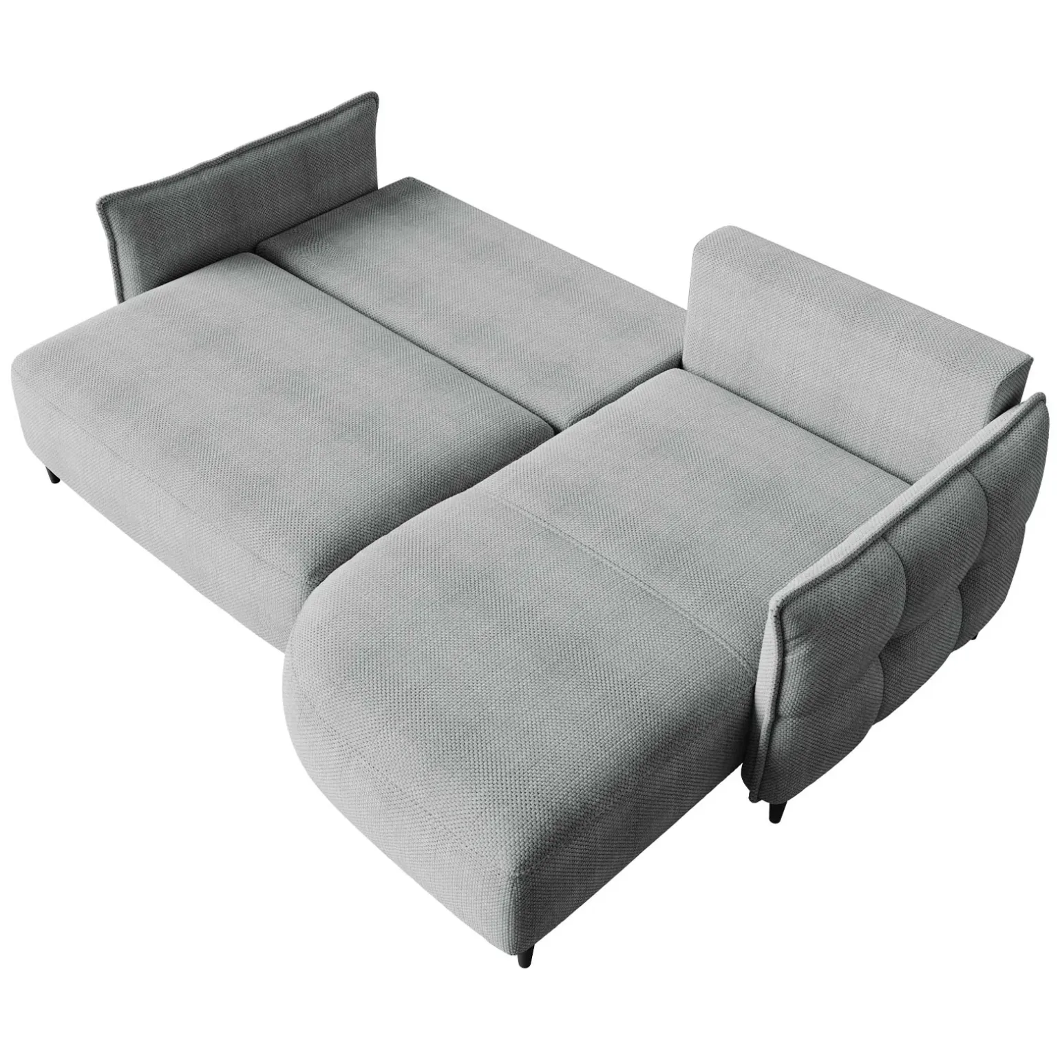 Divano letto angolare 3 posti 244x165cm tessuto grigio Lollypop