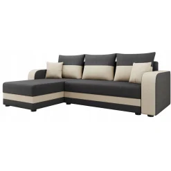 Divano letto angolare 3 posti 237x139cm reversibile grigio beige Ponza