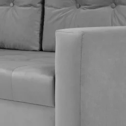 Divano letto angolare 3 posti 231x147cm con box contenitore grigio Venezia