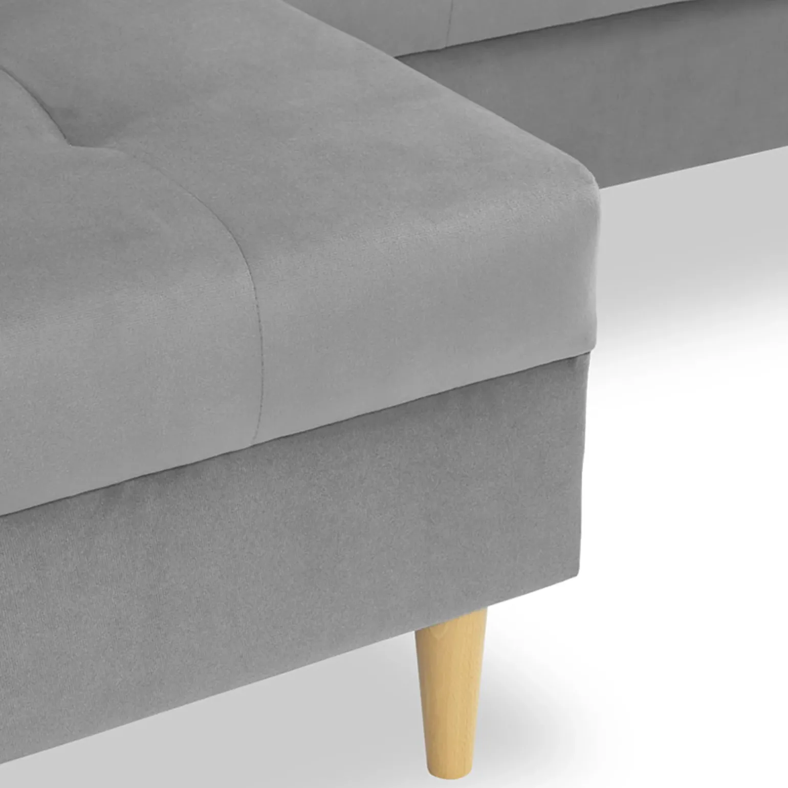 Divano letto angolare 3 posti 231x147cm con box contenitore grigio Venezia