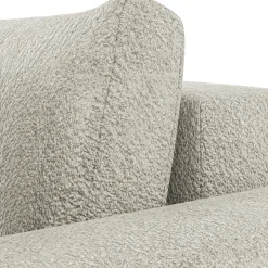 Divano letto angolare 4 posti 285x188cm con contenitore tessuto bouclé beige chiaro Soft
