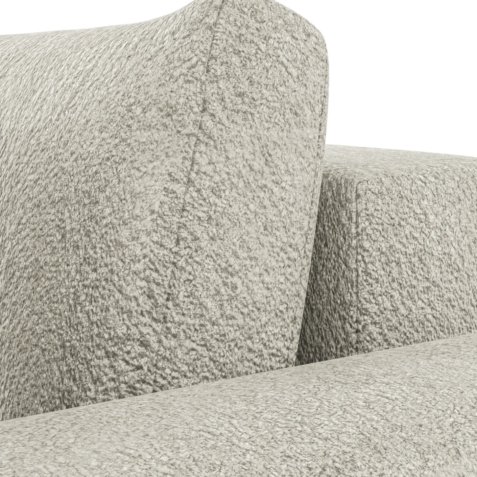 Divano letto angolare 4 posti 285x188cm con contenitore tessuto bouclé beige chiaro Soft