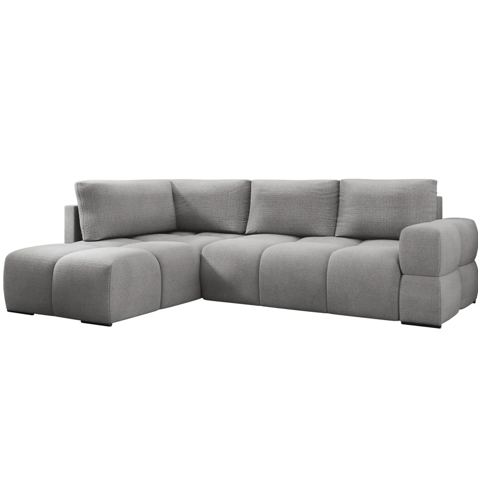 Divano letto angolare 3 posti 267x185cm box contenitore grigio Sottovoce