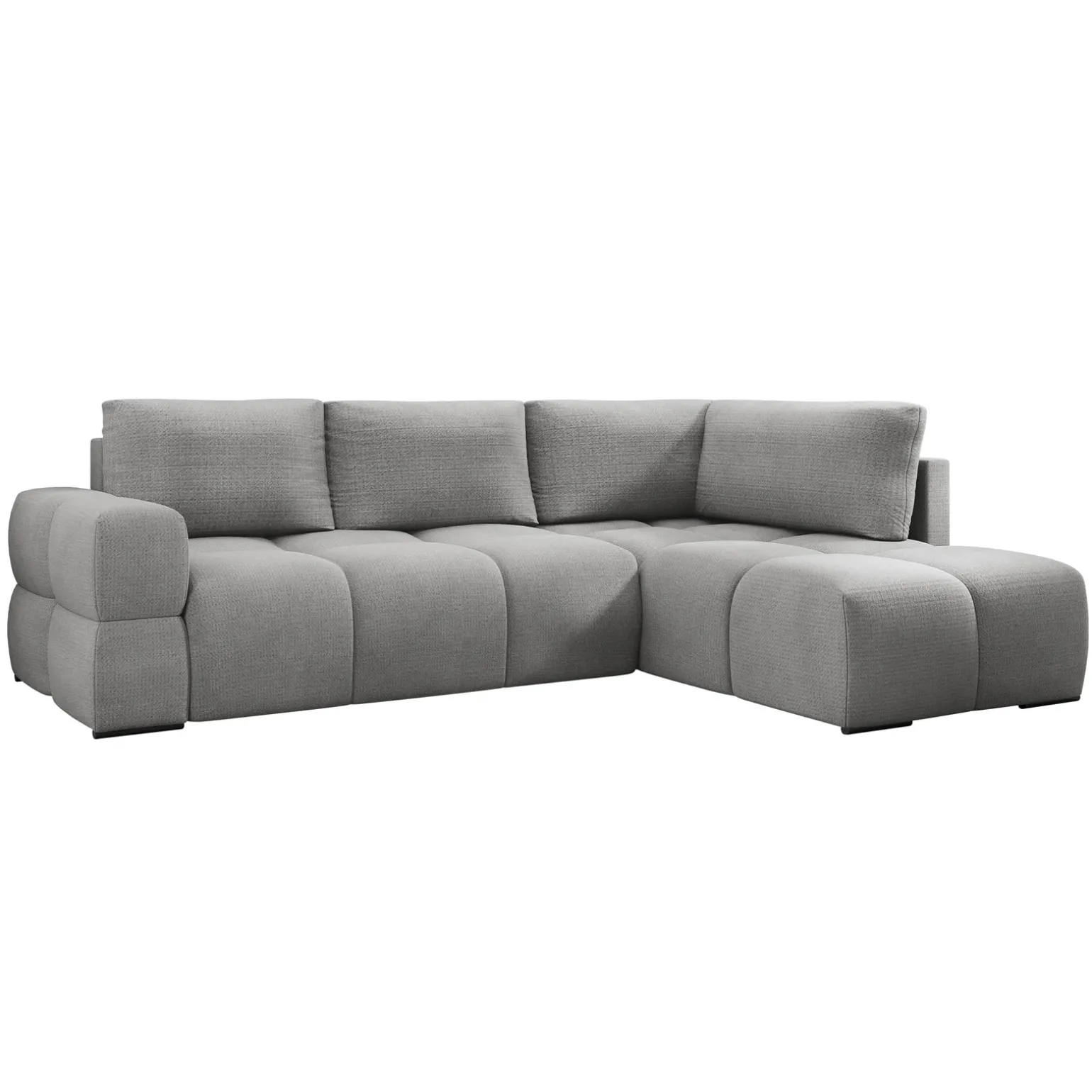 Divano letto angolare 3 posti 267x185cm box contenitore grigio Sottovoce