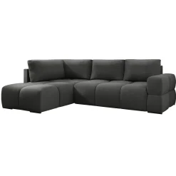 Divano letto angolare 3 posti 267x185cm box contenitore antracite Sottovoce