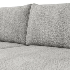 Divano letto angolare 4 posti 285x188cm con contenitore tessuto bouclé grigio chiaro Soft
