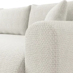 Divano letto angolare 4 posti 285x188cm con contenitore a trama spessa bianco Soft