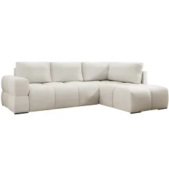 Divano letto angolare 3 posti 267x185cm box contenitore bianco perla Sottovoce