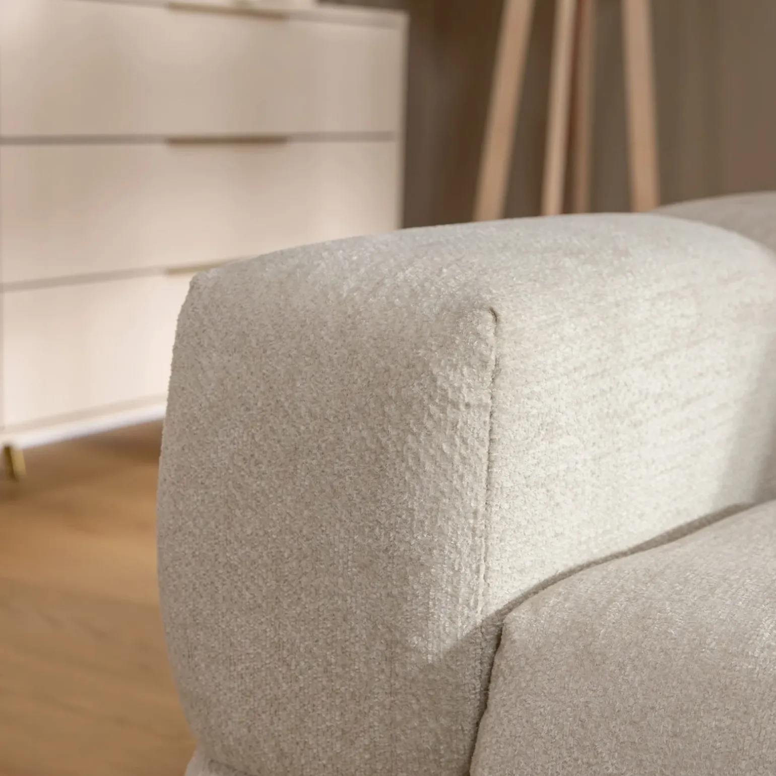 Divano letto angolare 3 posti 267x185cm box contenitore beige Sottovoce