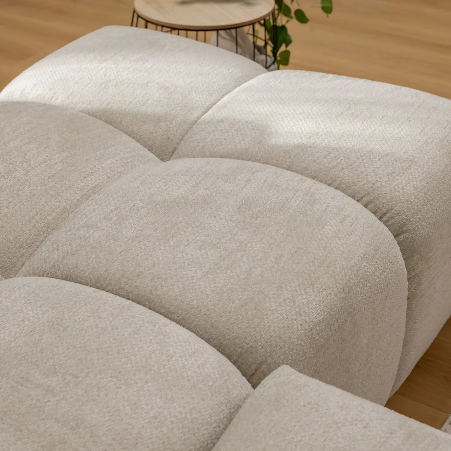 Divano letto angolare 3 posti 267x185cm box contenitore beige Sottovoce