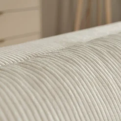 Divano letto angolare 4 posti 285x188cm con contenitore tessuto velluto a coste beige Soft