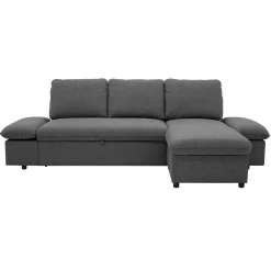 Divano letto angolare 3 posti 260x148cm con contenitore antracite Arturo
