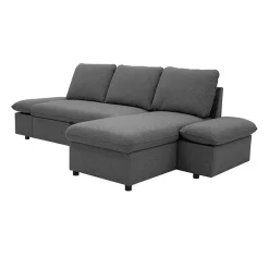 Divano letto angolare 3 posti 260x148cm con contenitore antracite Arturo