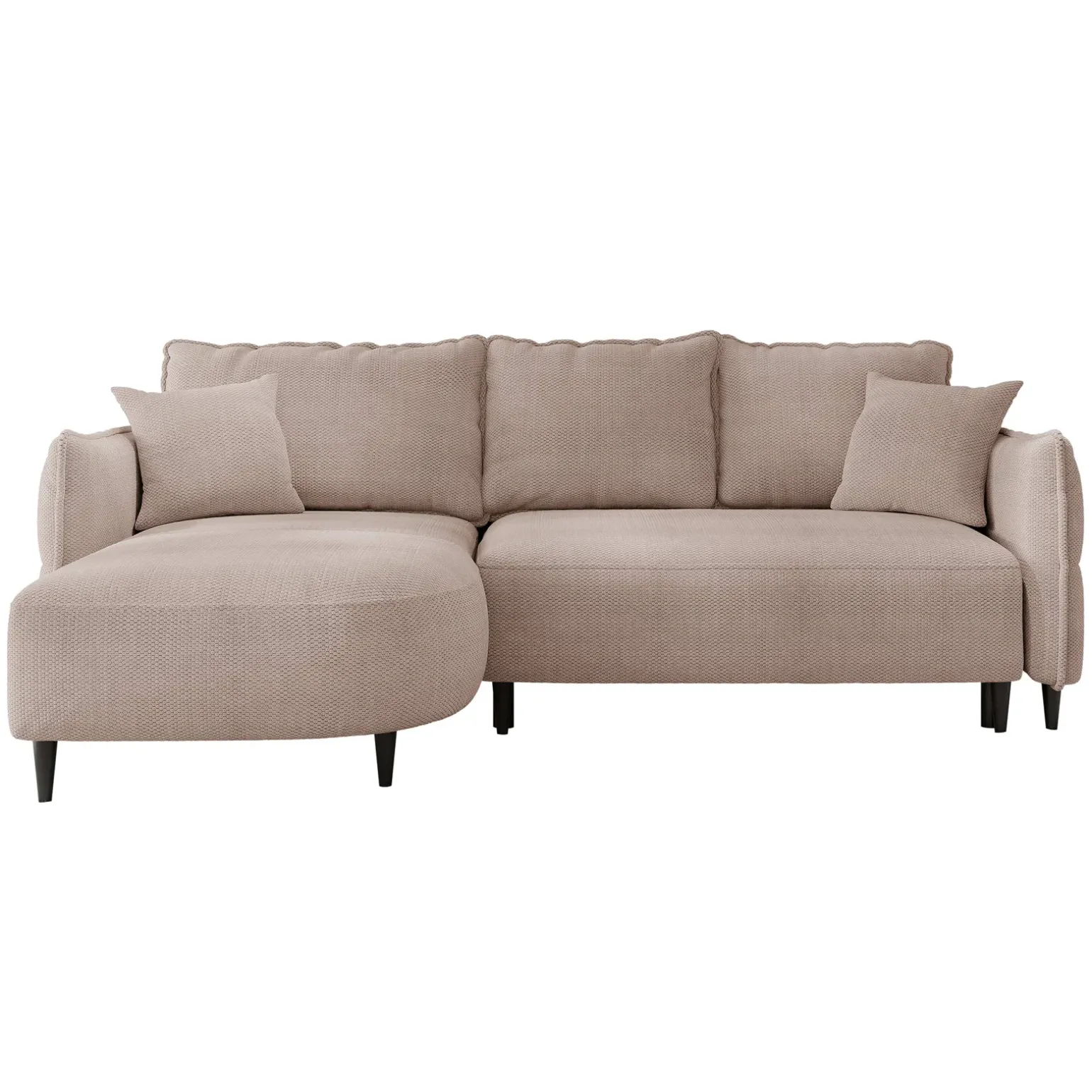 Divano letto angolare 3 posti 244x165cm tessuto rosa Lollypop