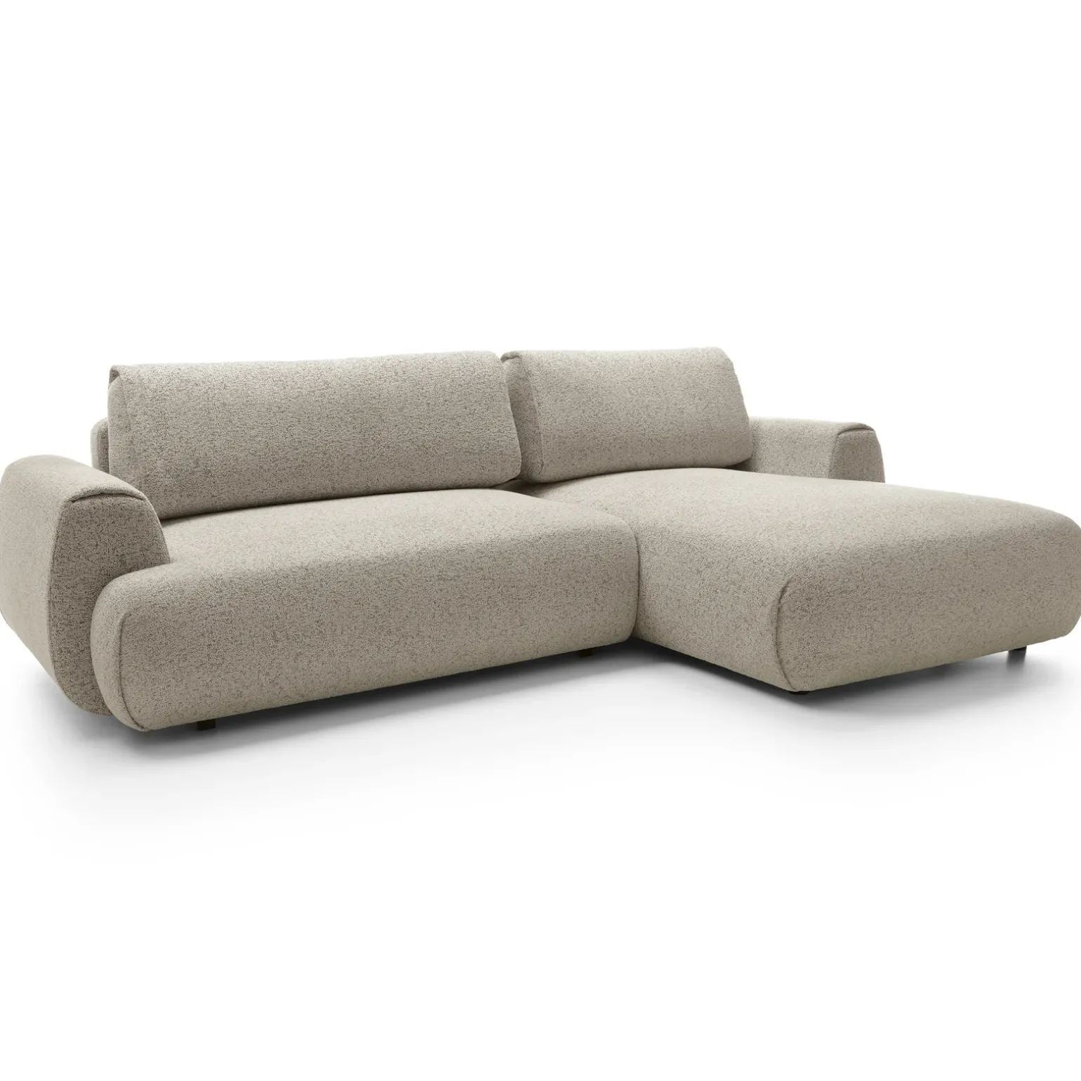 Divano letto angolare destra 3 posti 270x167cm tessuto beige Cloudify