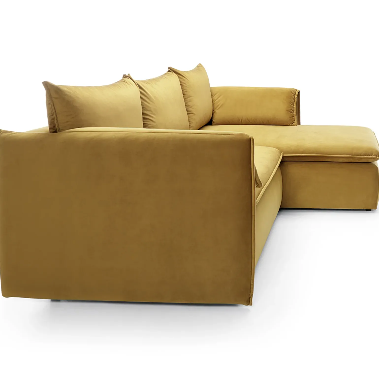 Divano letto angolare destro 3 posti 230x166cm tessuto giallo senape Easeful