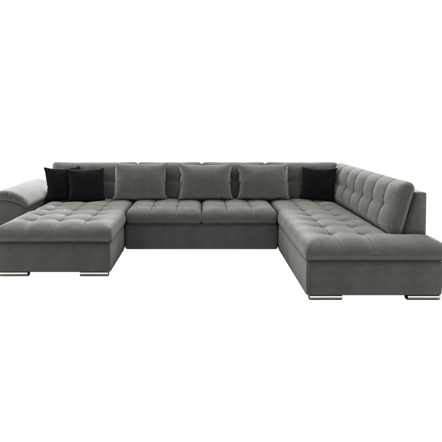 Divano letto angolare destra 5 posti 350x205cm grigio Agliana
