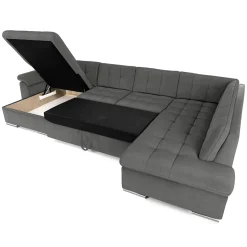 Divano letto angolare destra 5 posti 350x205cm grigio Agliana