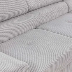 Divano letto angolare destra imbottito 274x203cm velluto a coste grigio Bormio