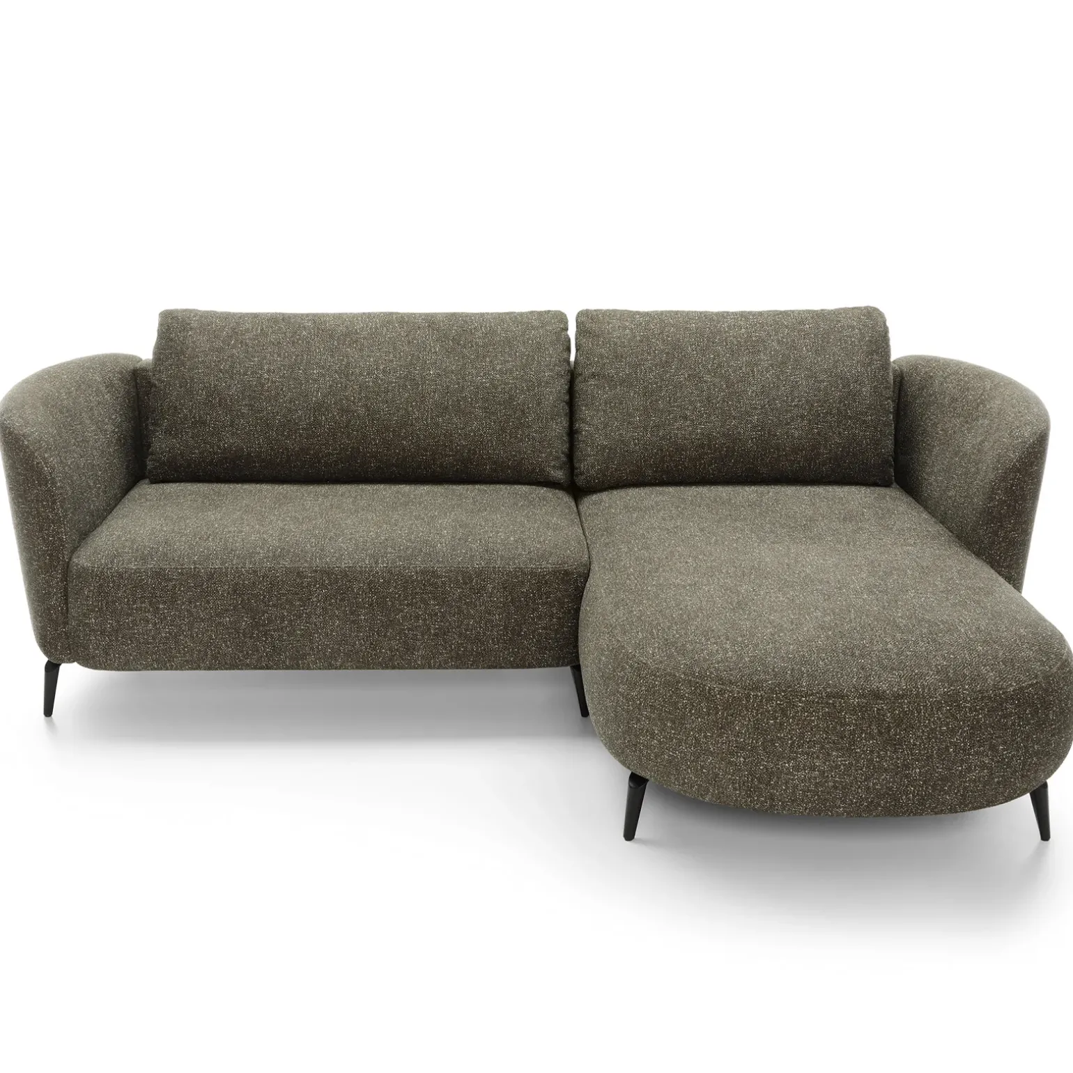 Divano letto angolare destra 3 posti 260x180cm tessuto bouclè verde Repose
