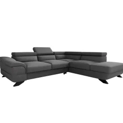 Divano letto angolare destro 5 posti 272x219cm tessuto antracite Lumma