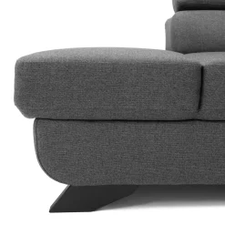 Divano letto angolare destro 5 posti 272x219cm tessuto antracite Lumma
