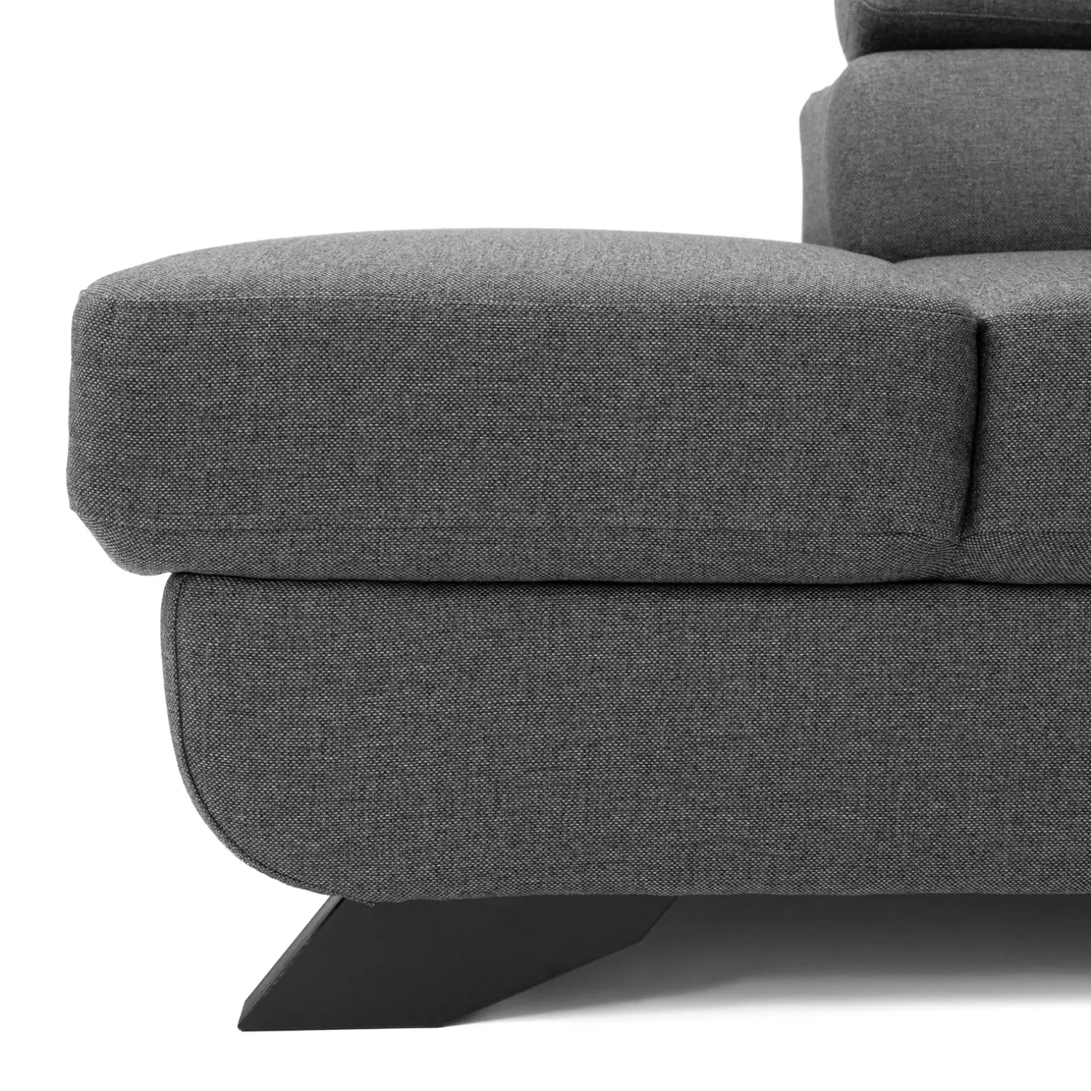 Divano letto angolare destro 5 posti 272x219cm tessuto antracite Lumma