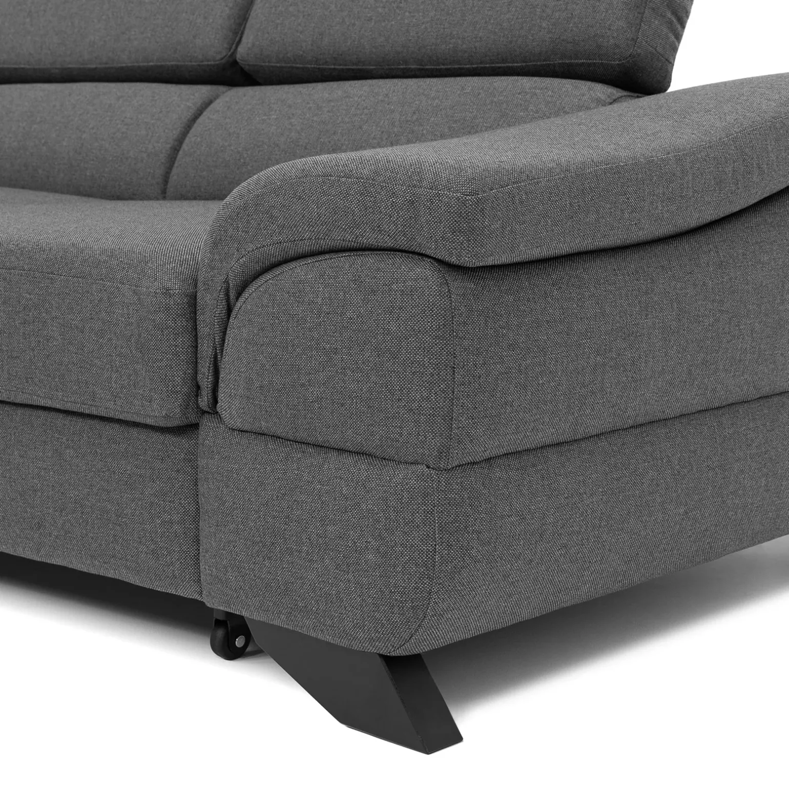 Divano letto angolare destro 5 posti 272x219cm tessuto antracite Lumma