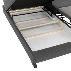 Divano letto angolare destro 5 posti 272x219cm tessuto antracite Lumma