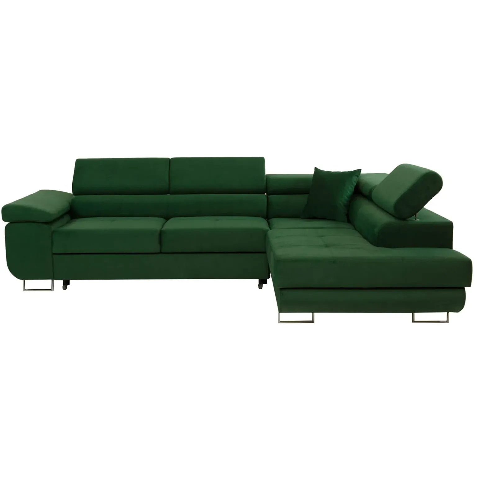 Divano letto angolare destra imbottito 274x203cm verde Bormio