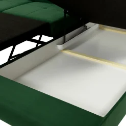 Divano letto angolare destra imbottito 274x203cm verde Bormio
