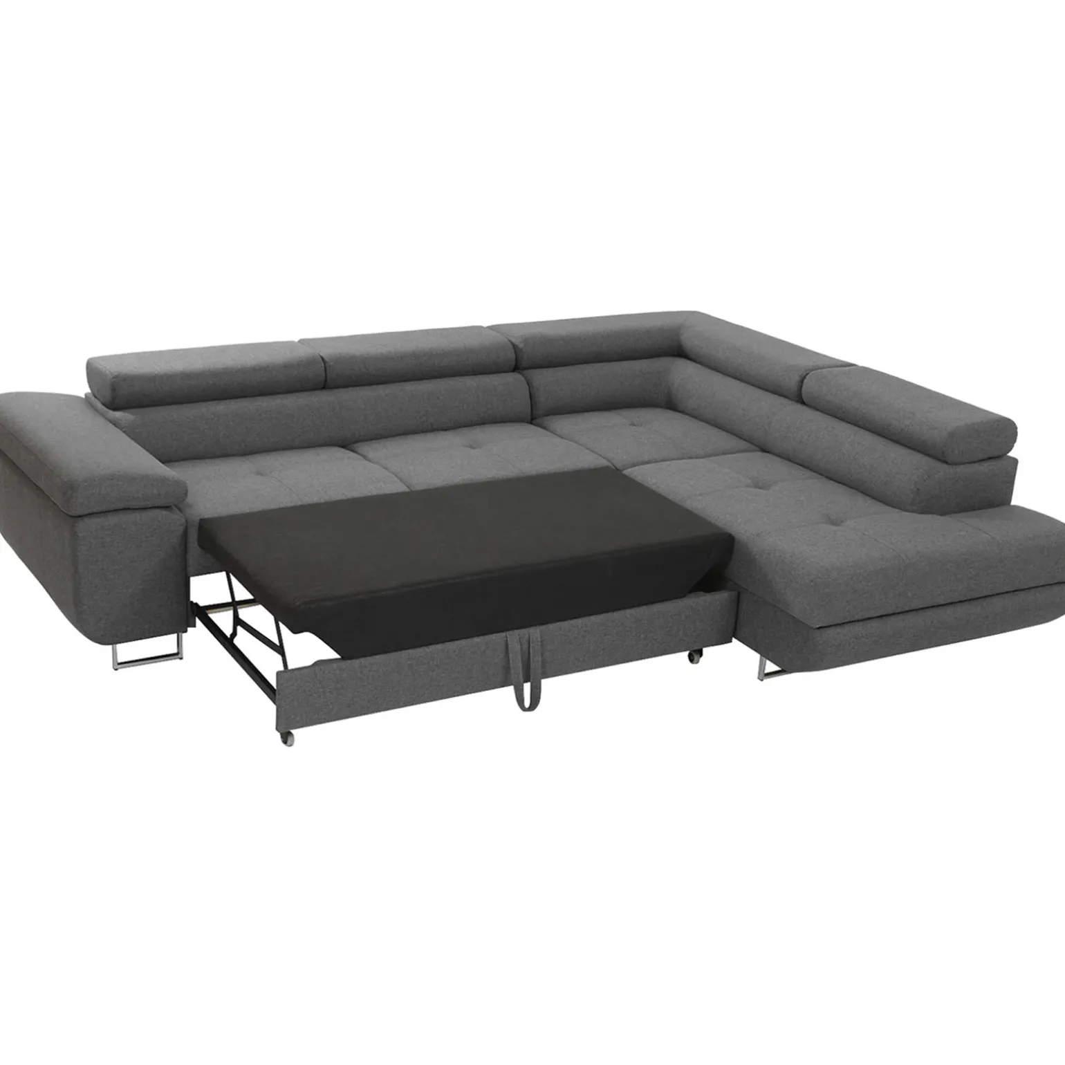 Divano letto angolare destra imbottito 274x203cm grigio Bormio