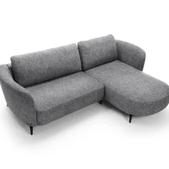 Divano letto angolare destra 3 posti 260x180cm tessuto bouclè grigio Repose