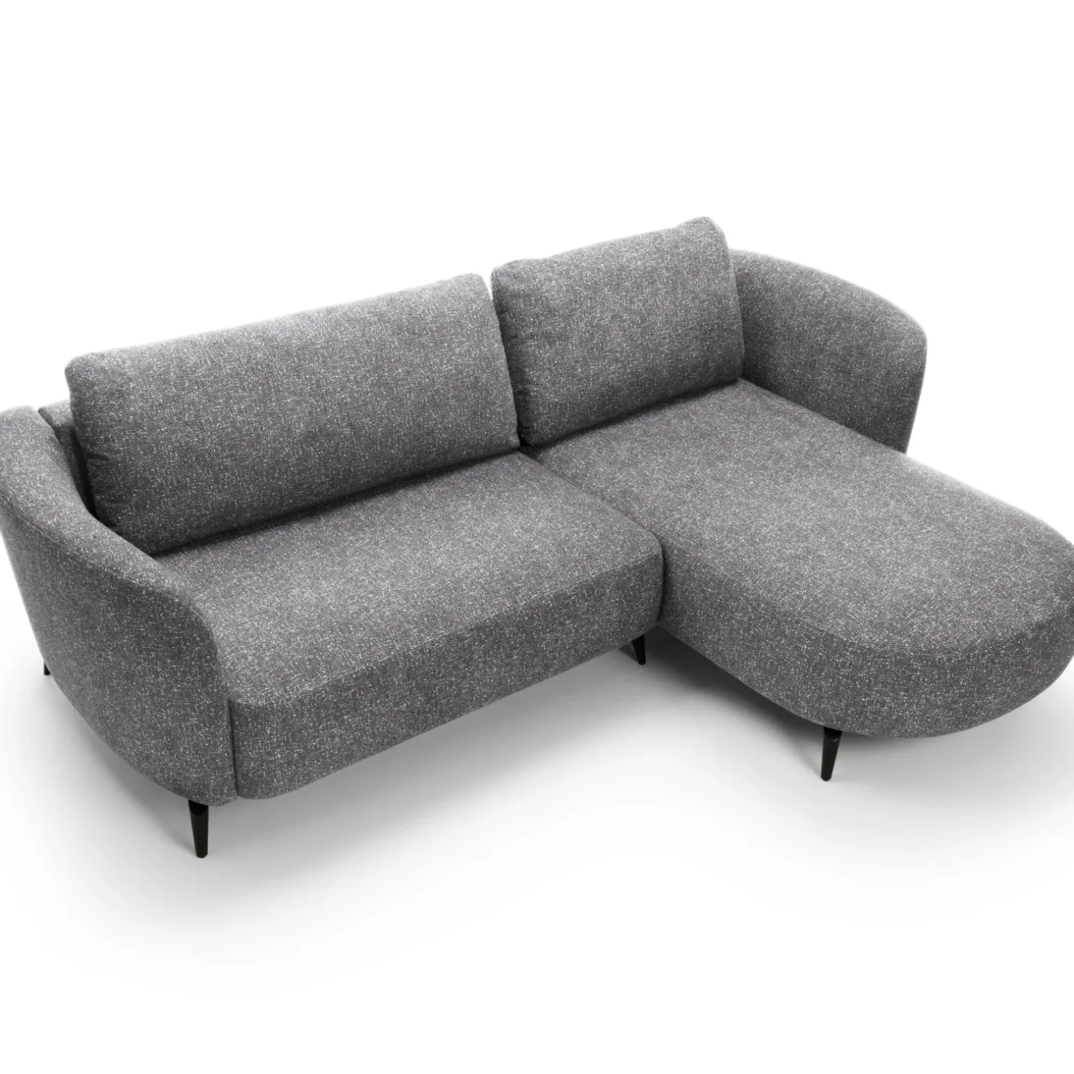 Divano letto angolare destra 3 posti 260x180cm tessuto bouclè grigio Repose