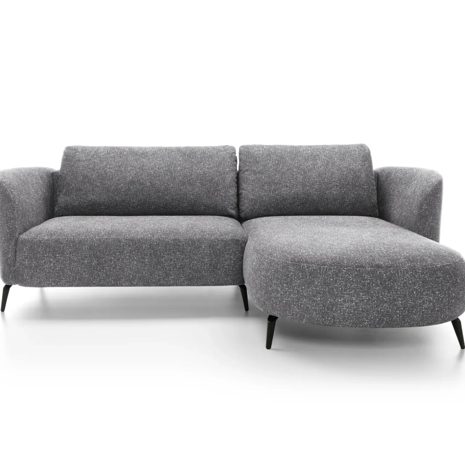 Divano letto angolare destra 3 posti 260x180cm tessuto bouclè grigio Repose