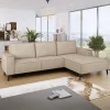 Divano letto angolare destro 3 posti 260x161cm tessuto beige Pluf