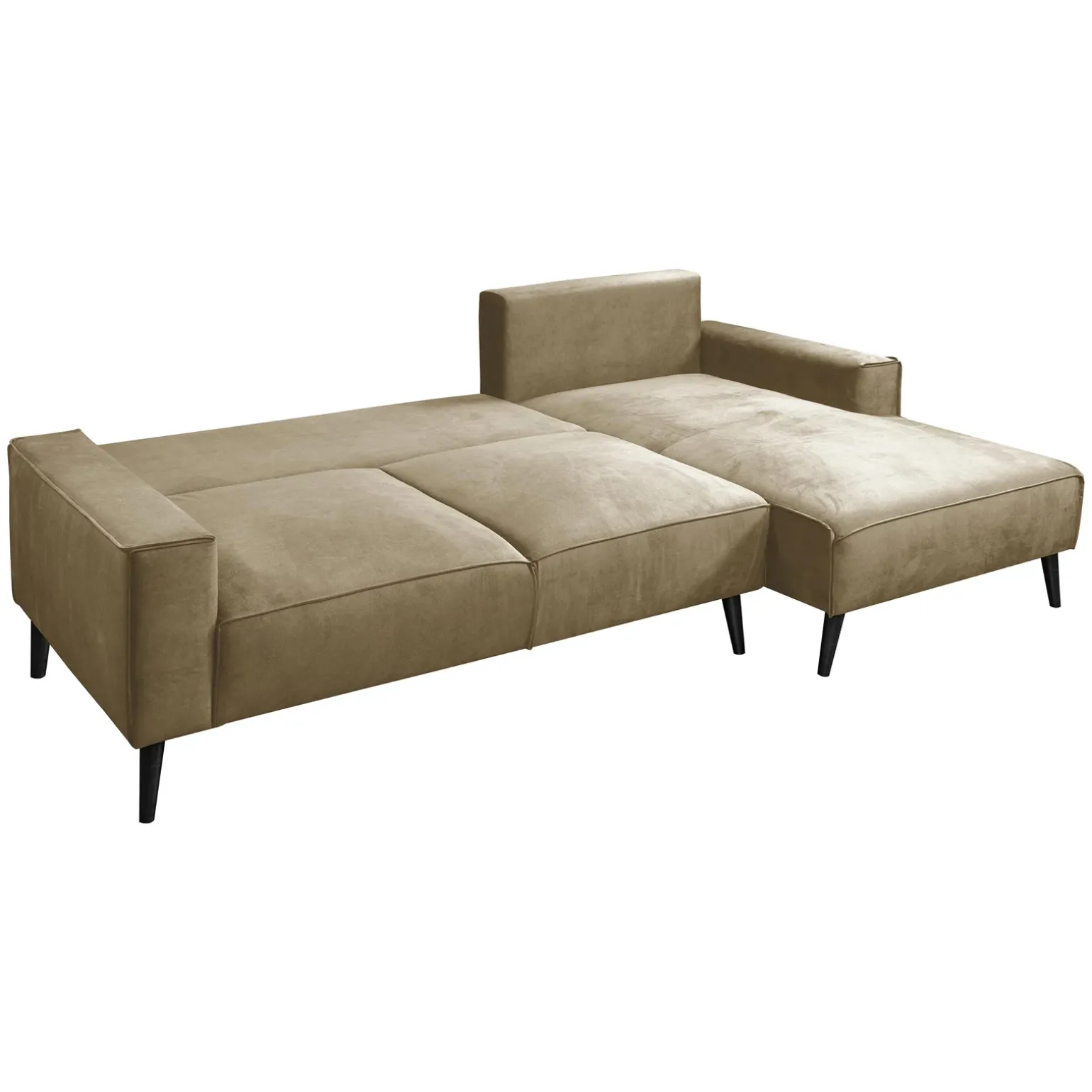 Divano letto angolare destro 3 posti 260x161cm tessuto beige Pluf
