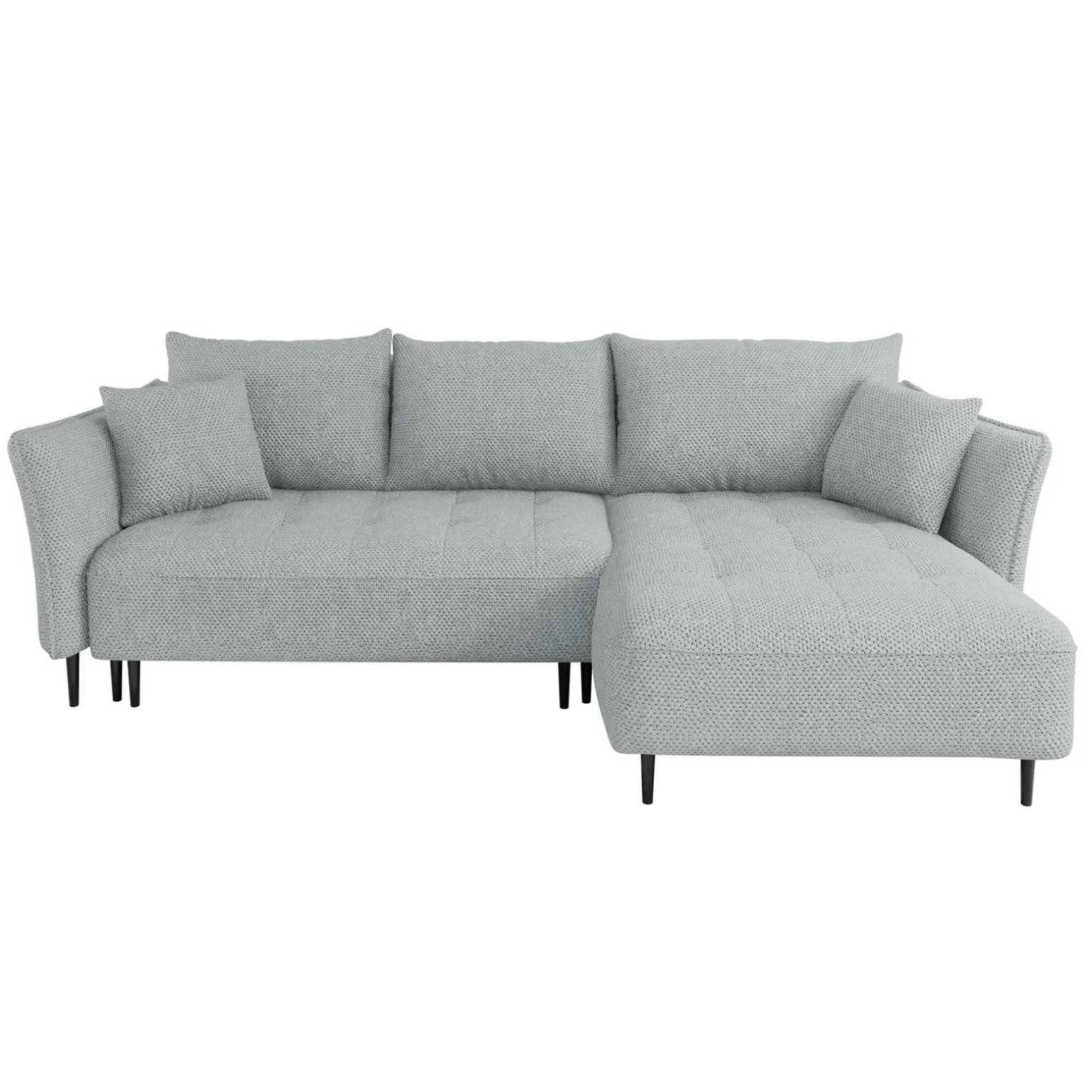 Divano letto angolare destro 3 posti 276x158cm tessuto grigio Angle
