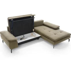 Divano letto angolare destra 3 posti 265x170cm tessuto beige Chillax