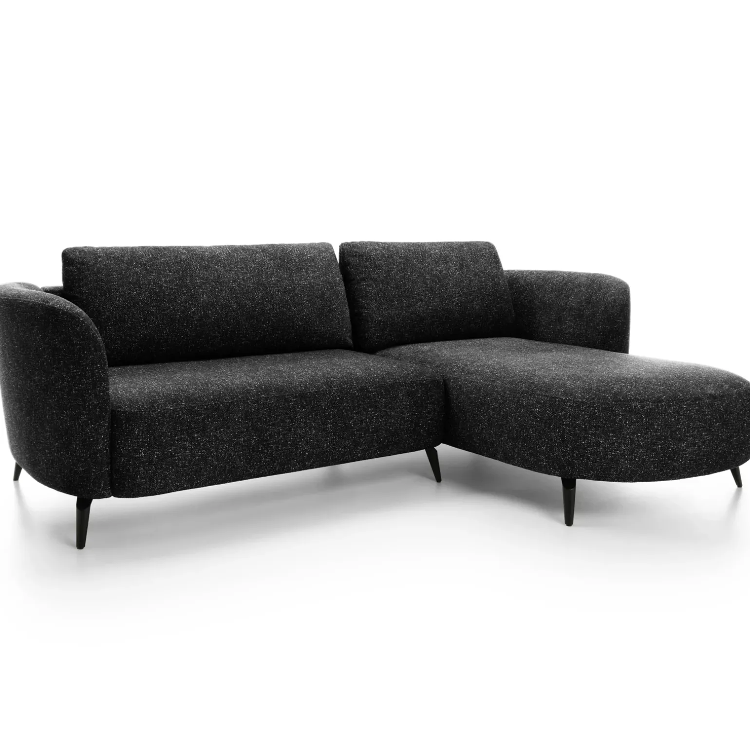 Divano letto angolare destra 3 posti 260x180cm tessuto bouclè antracite Repose