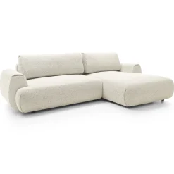 Divano letto angolare destra 3 posti 270x167cm tessuto bianco Cloudify