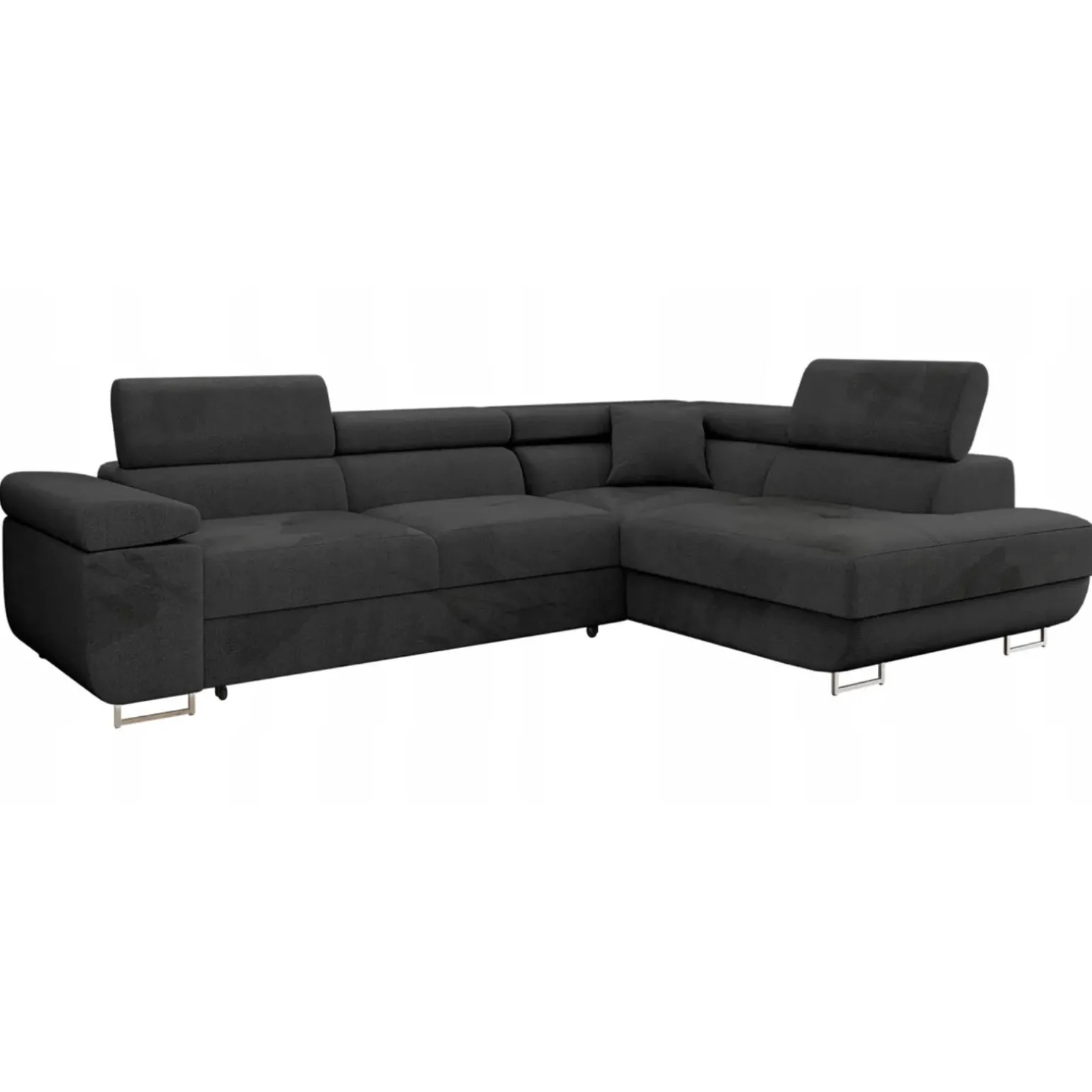 Divano letto angolare destra imbottito 274x203cm nero Bormio