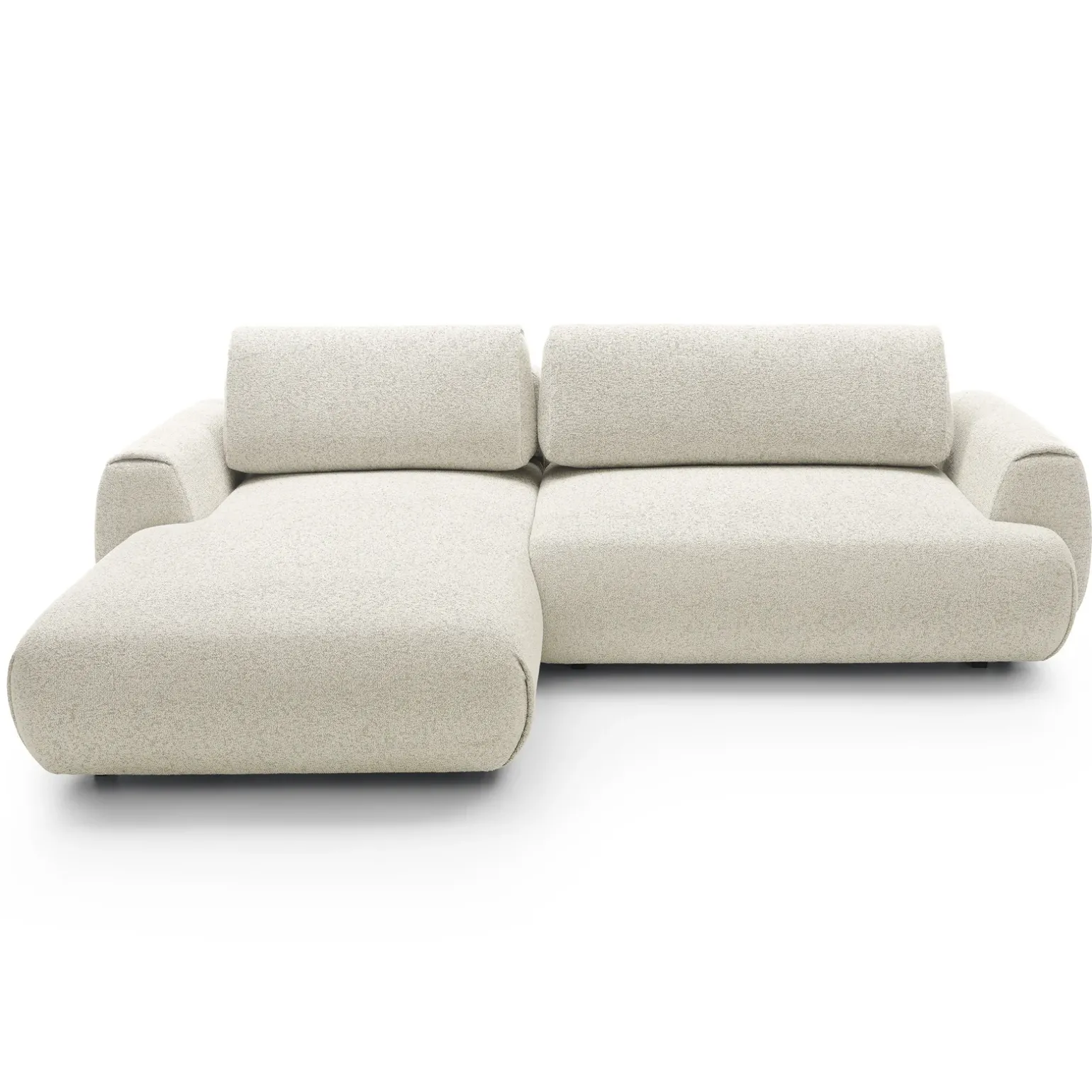 Divano letto angolare sinistra 3 posti 270x167cm tessuto bianco Cloudify