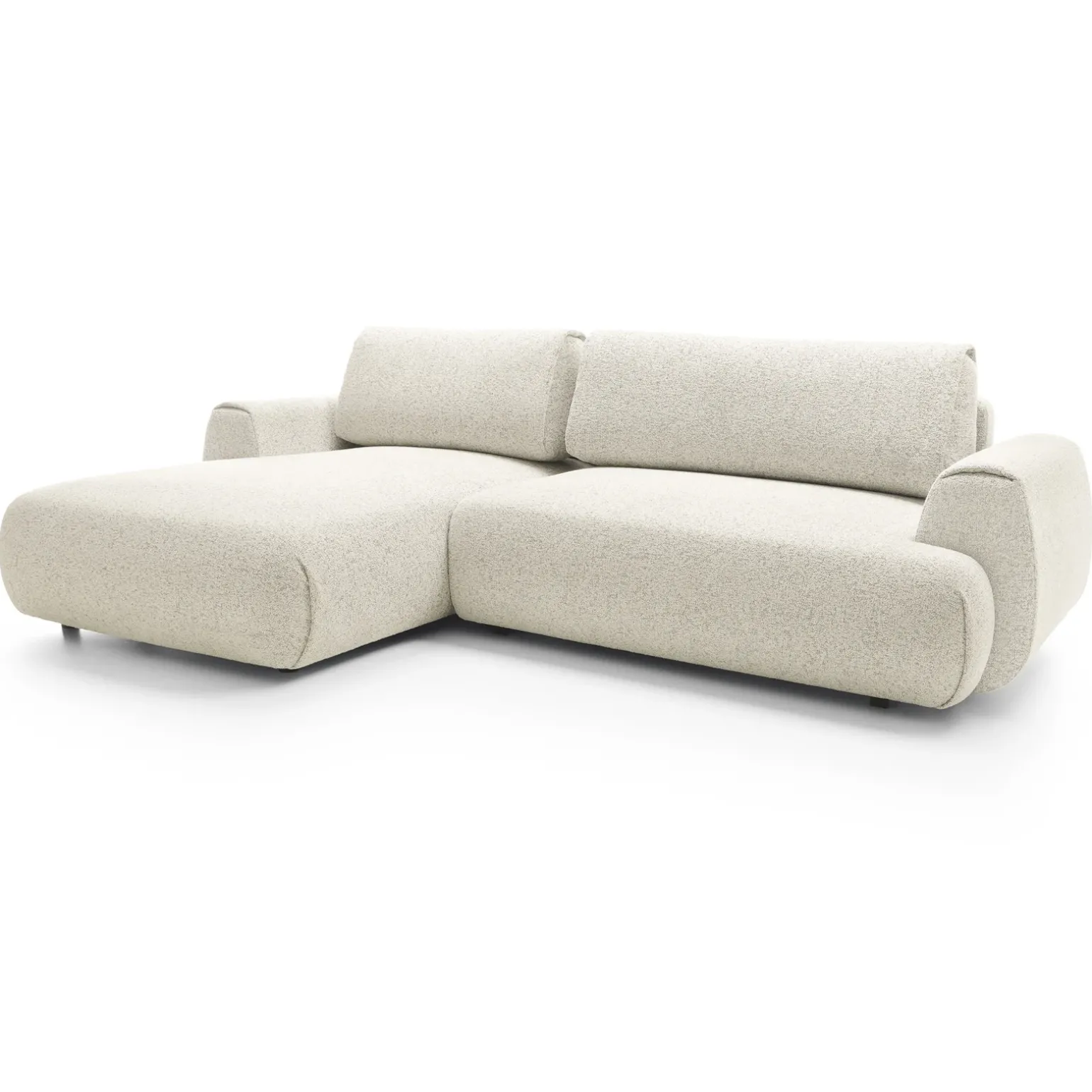 Divano letto angolare sinistra 3 posti 270x167cm tessuto bianco Cloudify