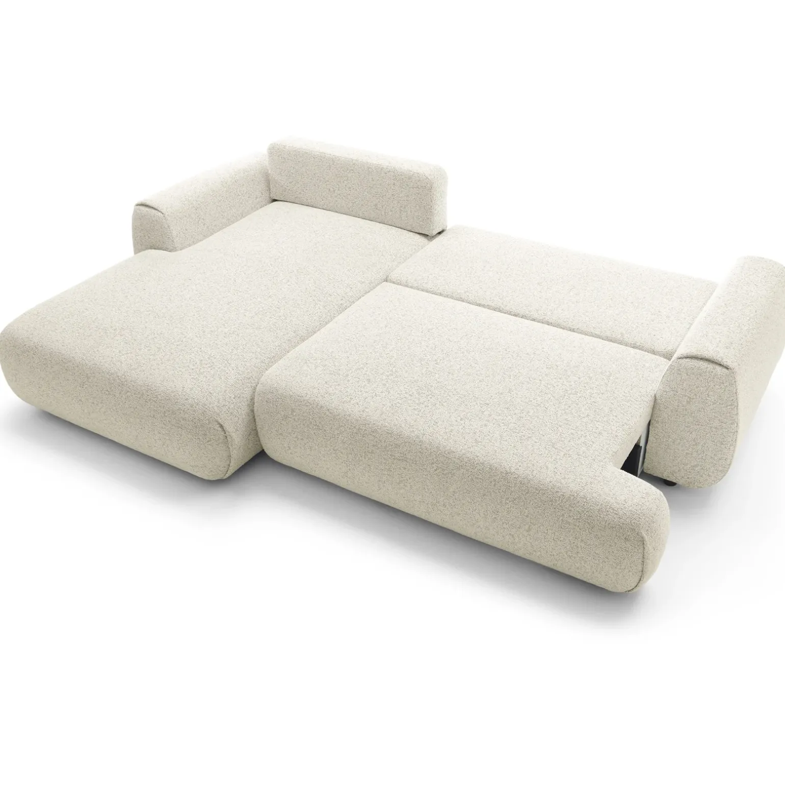 Divano letto angolare sinistra 3 posti 270x167cm tessuto bianco Cloudify